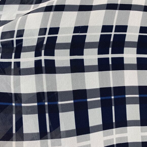 Alfani Navy Plaid Sheer Top with Tank - Picture 4 of 9